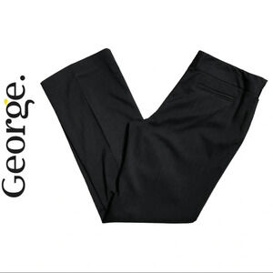 🛍️3/$40 George Striped Flat Front Dress  Pant Back Trousers Size 12